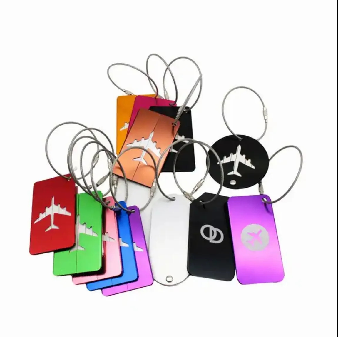 Aluminum luggage travel tags 4