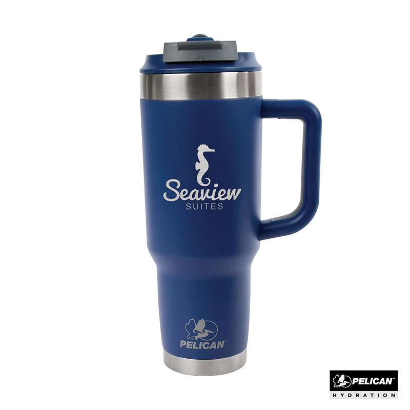 Pelican Porter™ Dual 40 oz. Dual Lid, Recycled Double Wall Stainless Steel Travel Tumbler 48