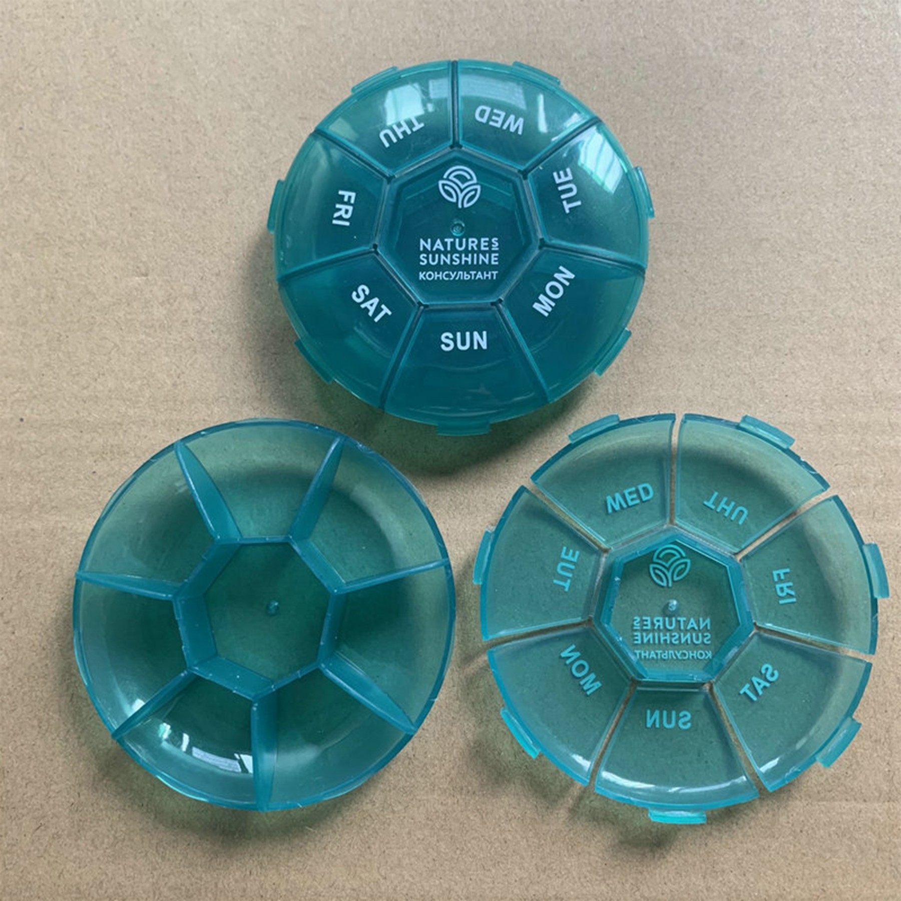 Round Travel Weekly Pill Box 4