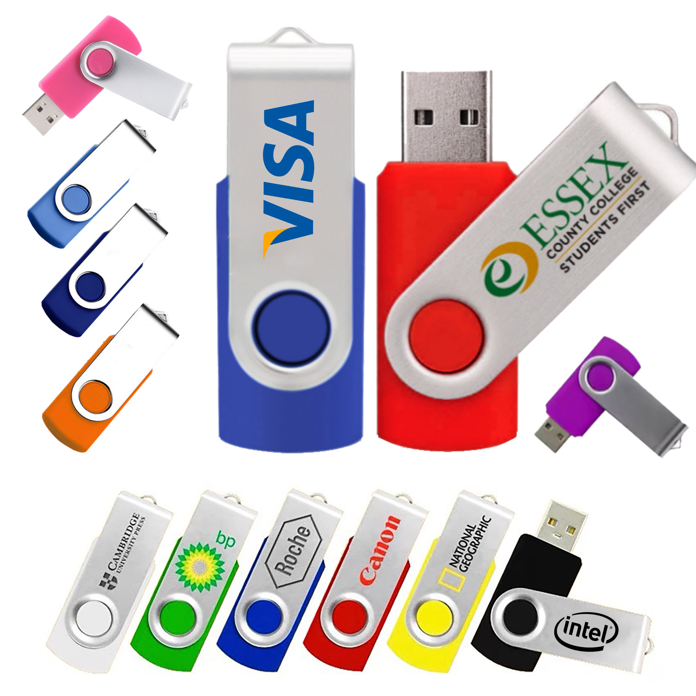 2GB USB Flash Drive with Metal Swivel Cover 3