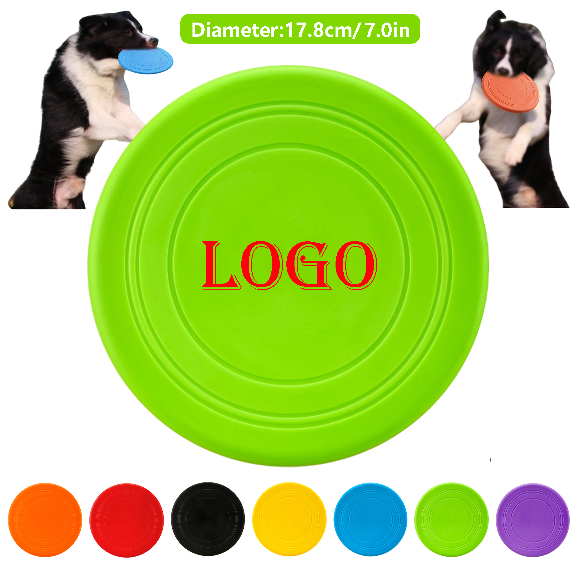 7-Color TPR Dog Training Flying Disc - Chew-Resistant Fetch Toy for Active Puppies (7in Lightweight 2