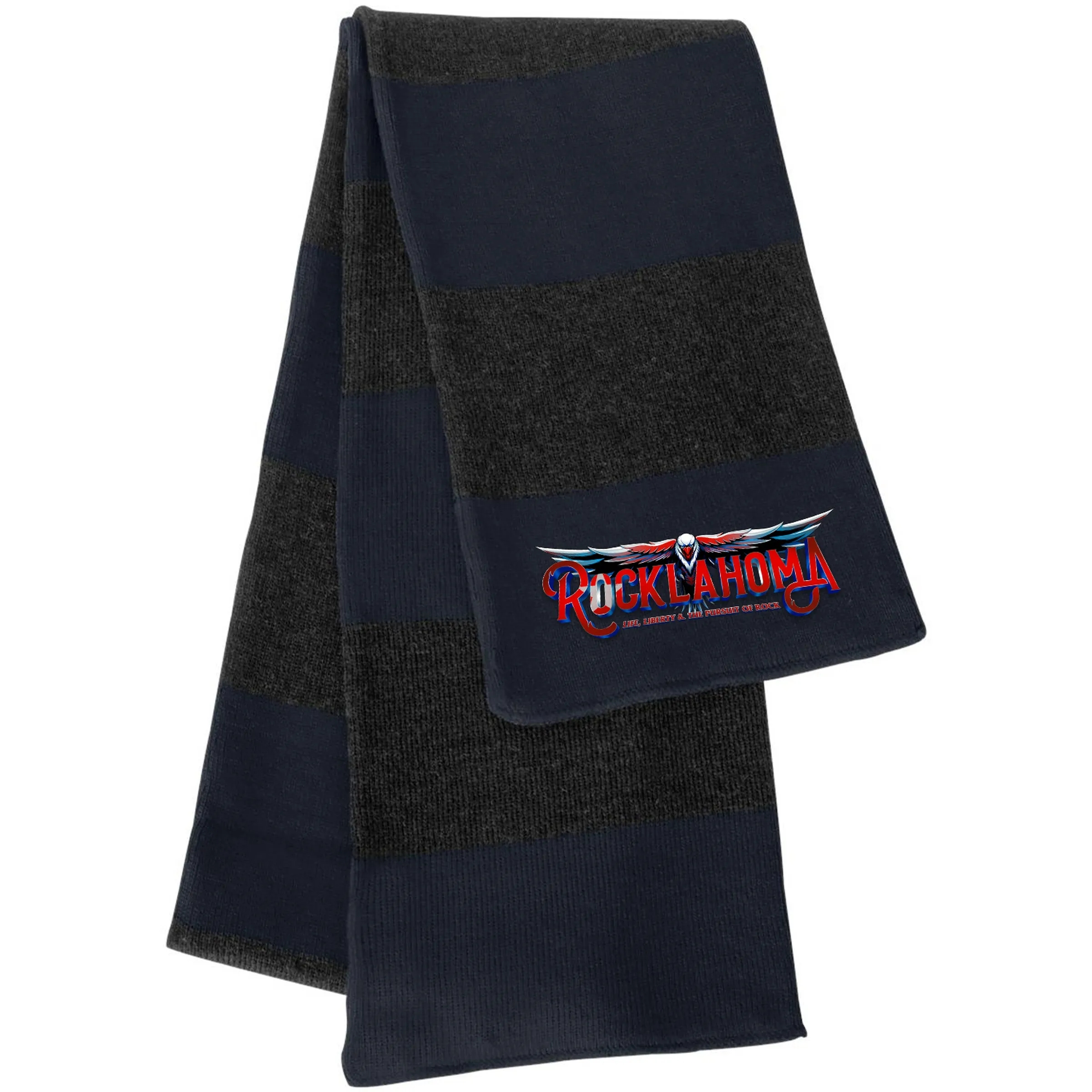 SPORTSMAN RUGBY-STRIPED KNIT SCARF 15