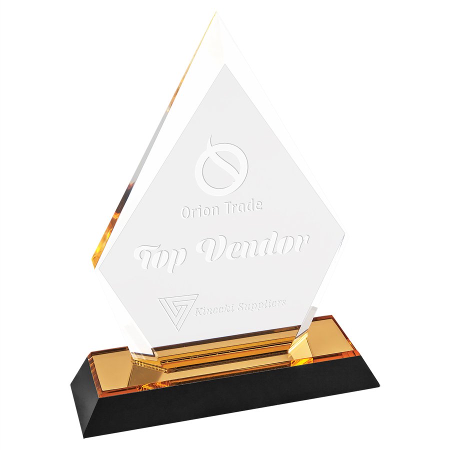 5" x 7" Gold Arrow Point Impress Acrylic Award