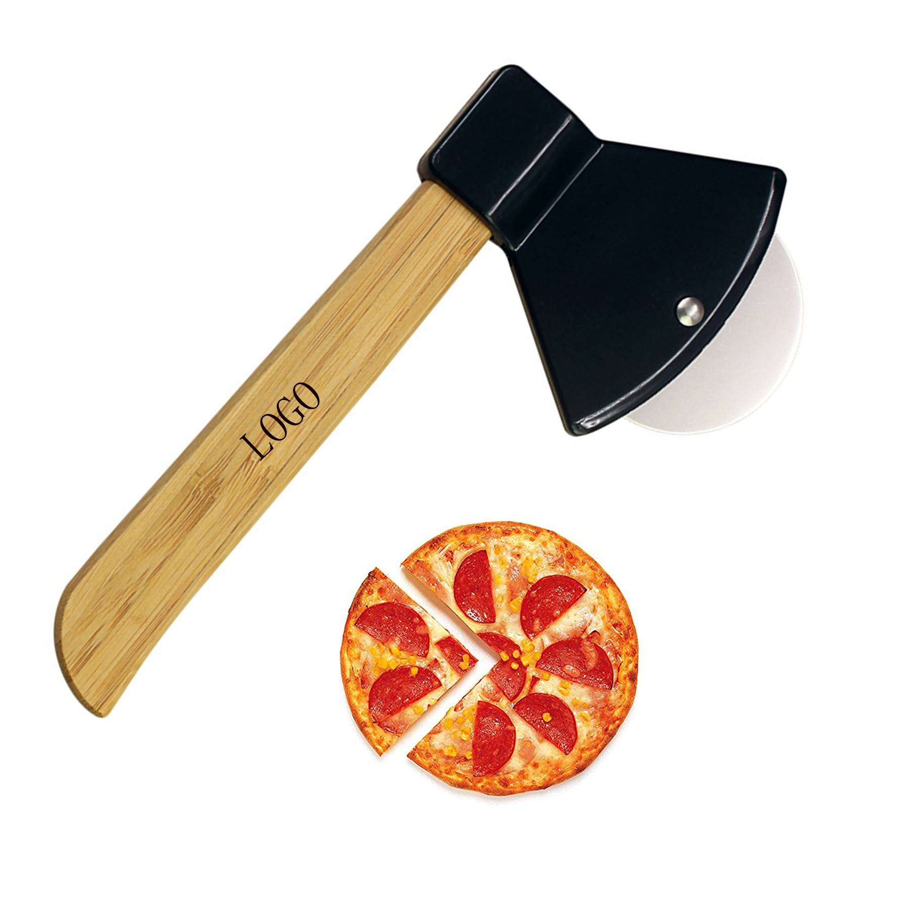 Axe Pizza Cutter with Bamboo Handle 4
