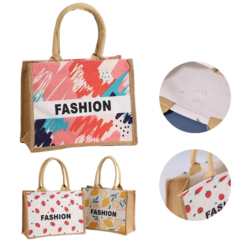 Natural Jute Tote Bag, custom tote bag with logo imprint 1