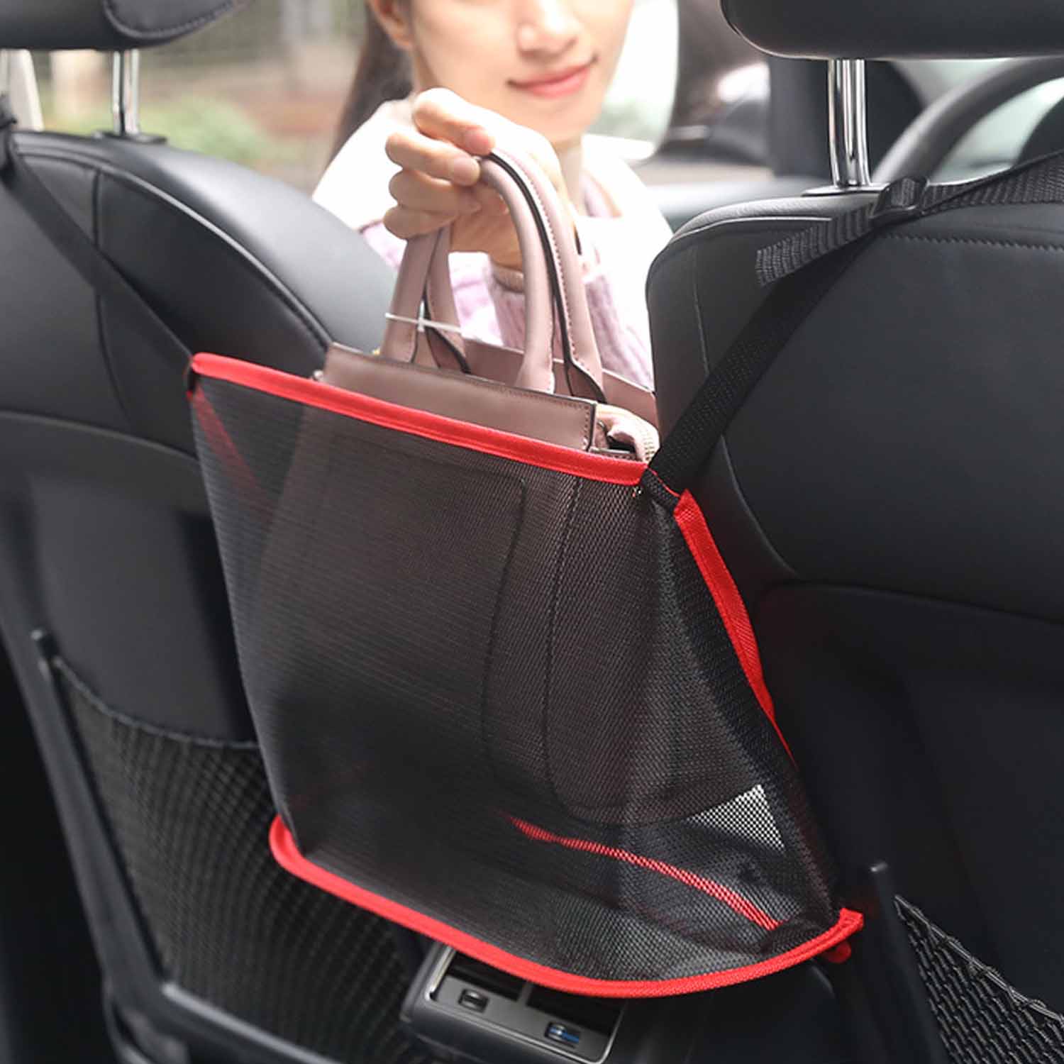 Double-Layer Square Car Storage Hanging Bag 3