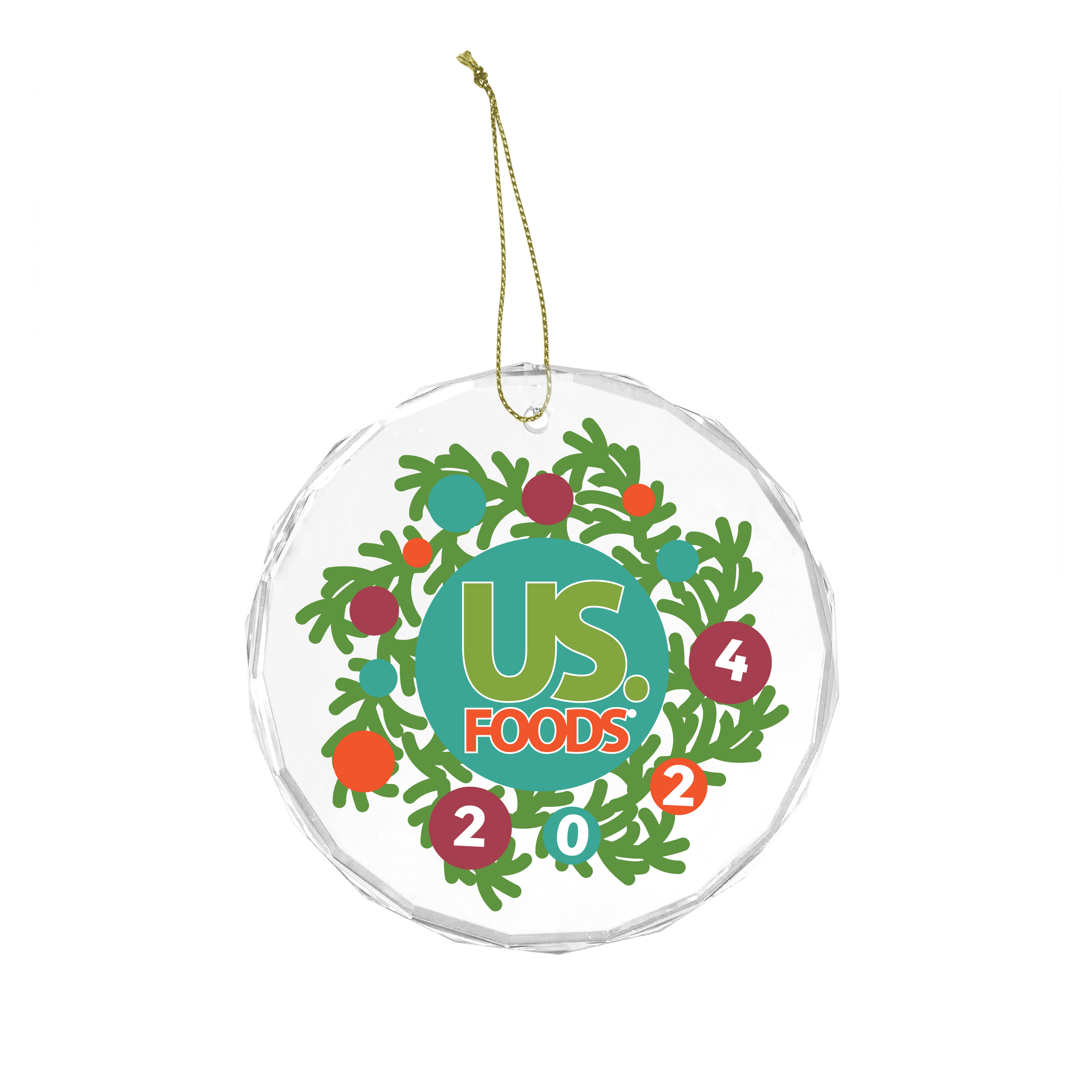 Faceted Glass Holiday Ornament 10