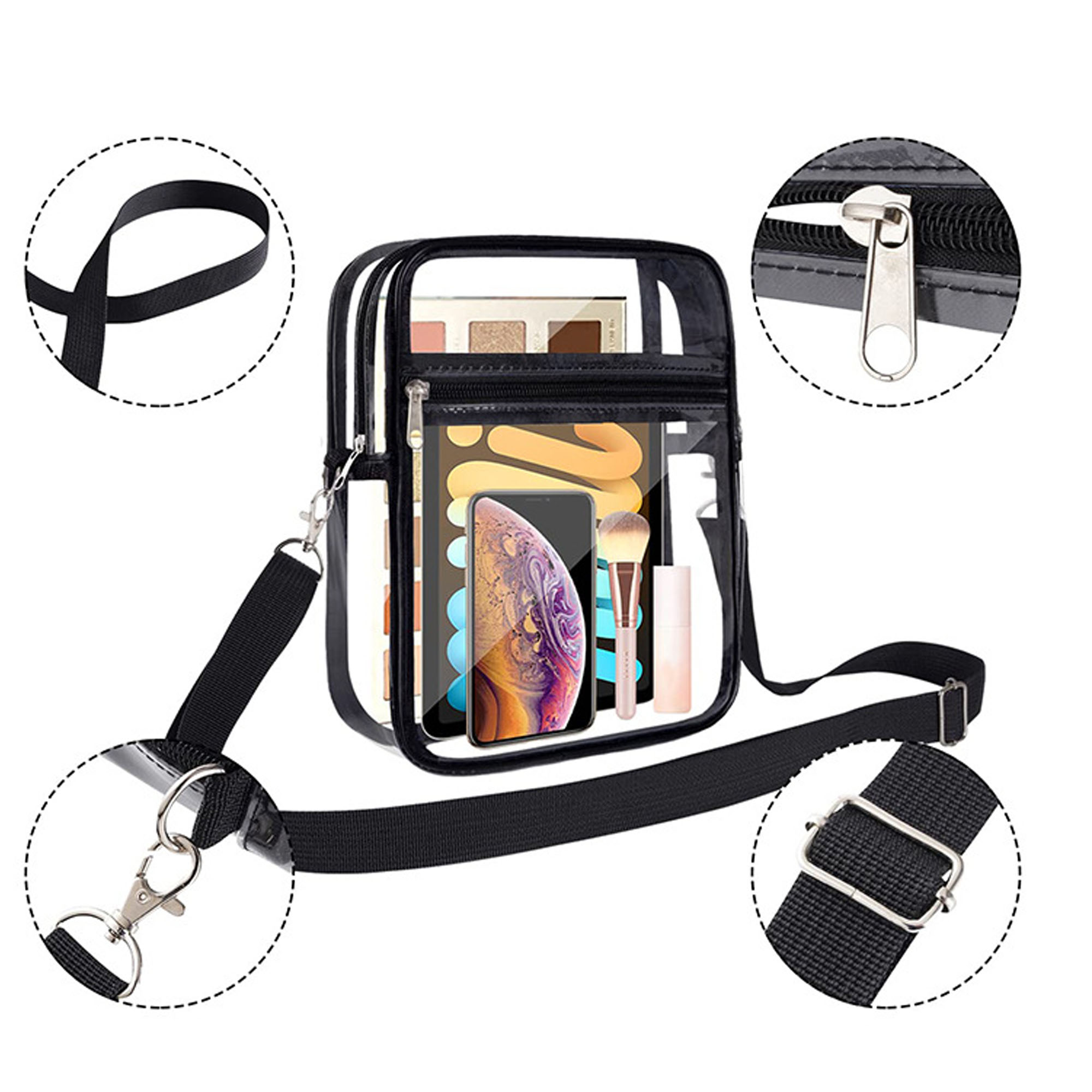 Transparent PVC Crossbody Stadium Bag 2