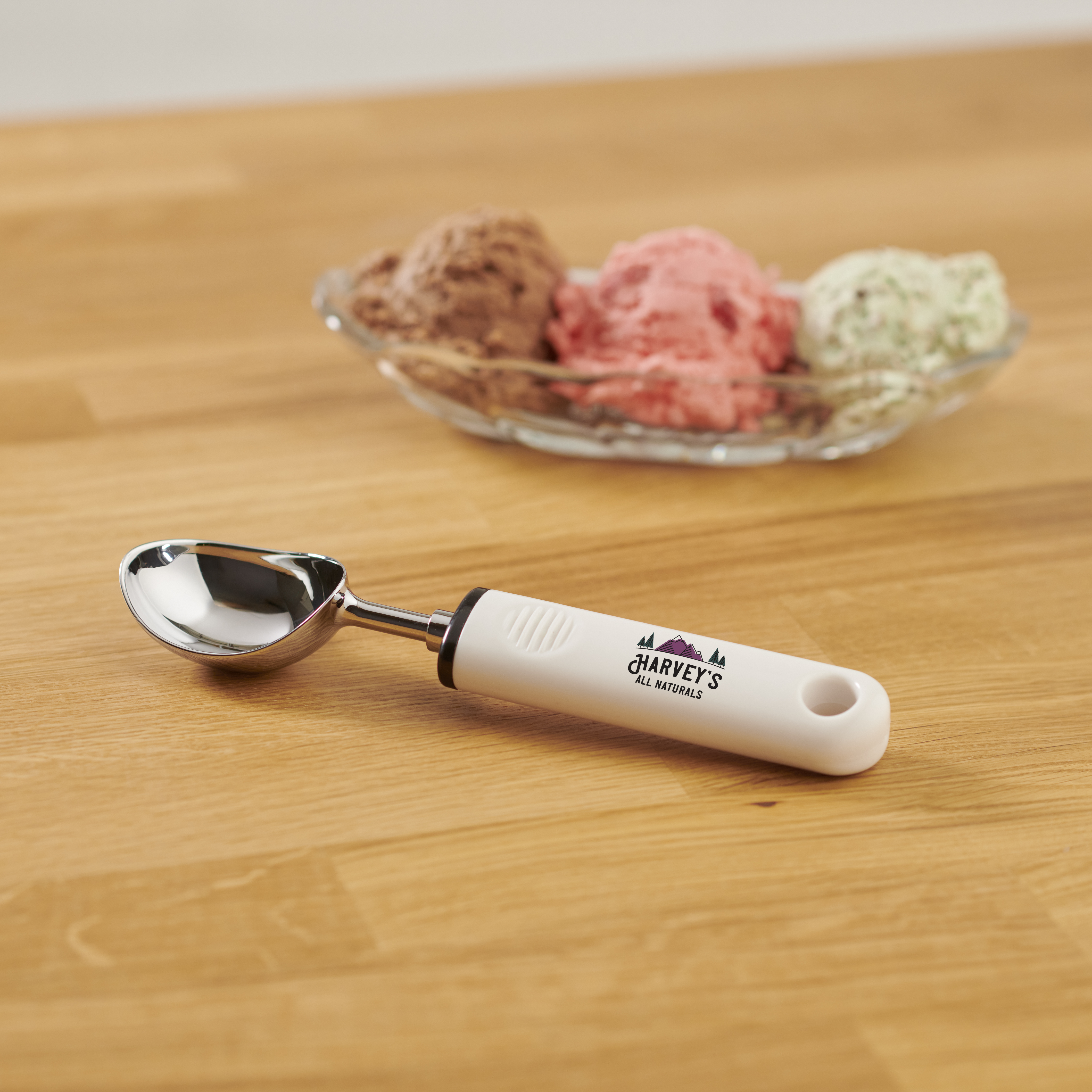 Metal Ice Cream Scoop with White Handle 5