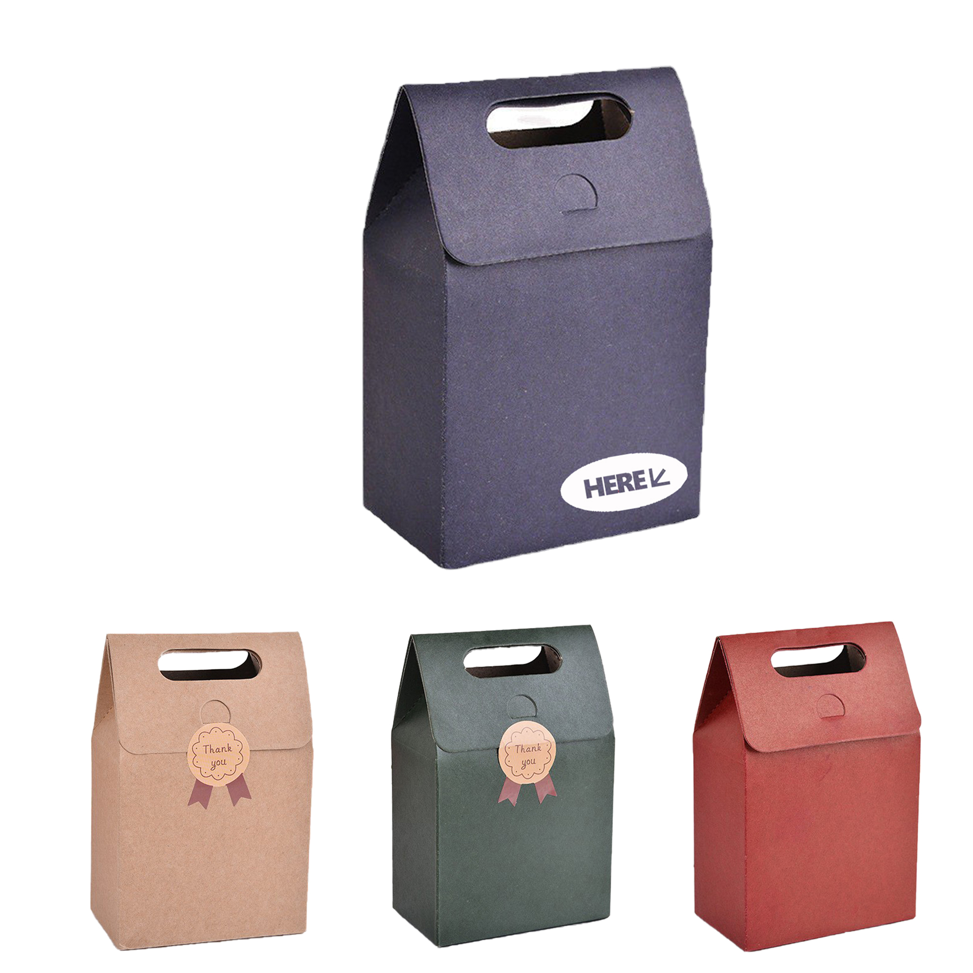 Vintage Kraft Paper Gift Bag with Flap 2
