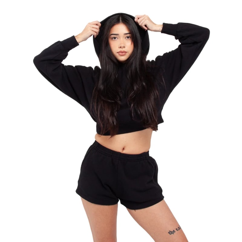 Shaka Wear Ladies' Garment Dye Crop Hooded Sweatshirt, custom hoodie or sweatshirt with logo imprint 6
