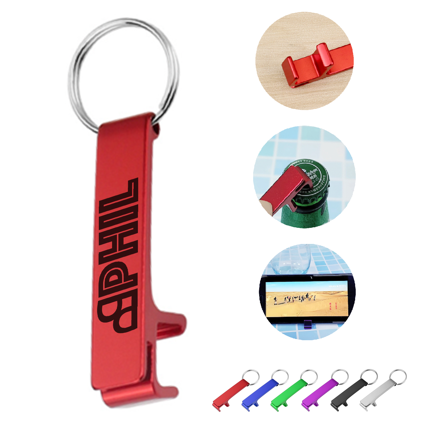 3-in-1 Aluminum Opener with Keychain & Phone Stand 5