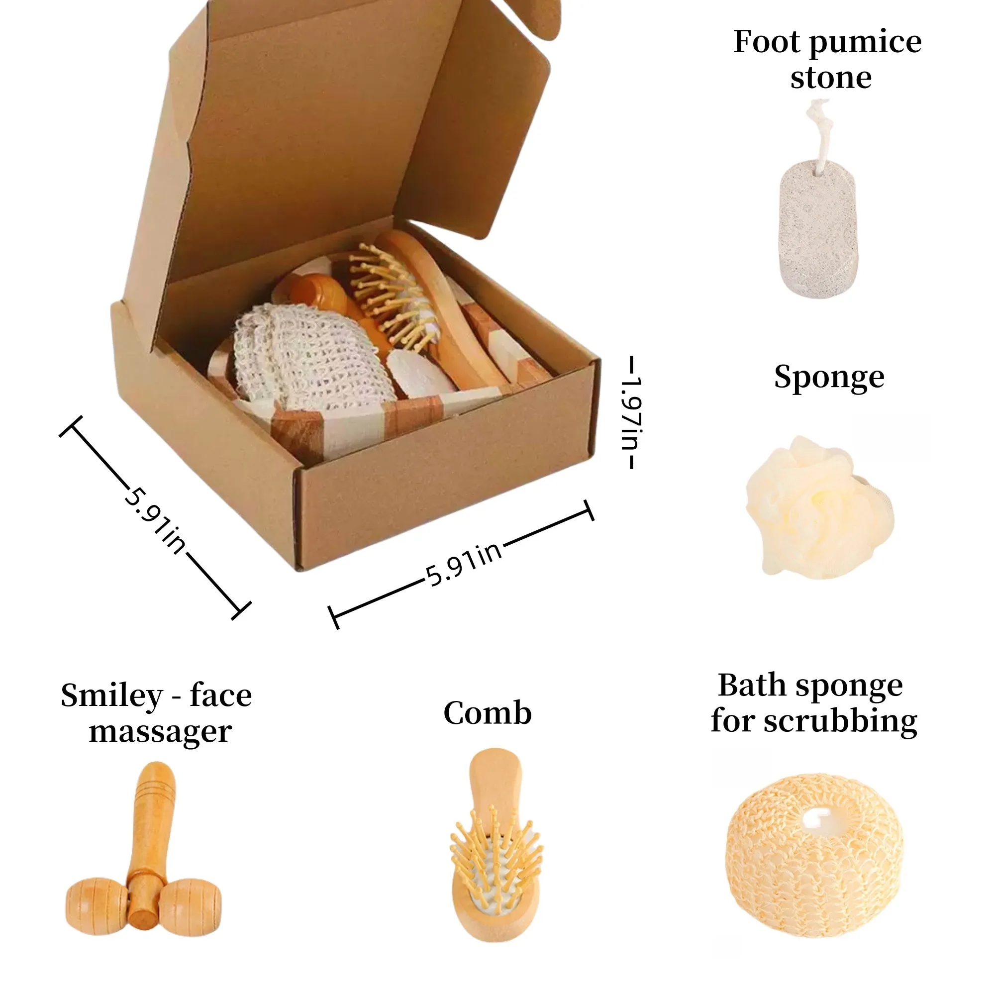Romantic Wooden Bath Set with Massager for Hotel Amenities 2