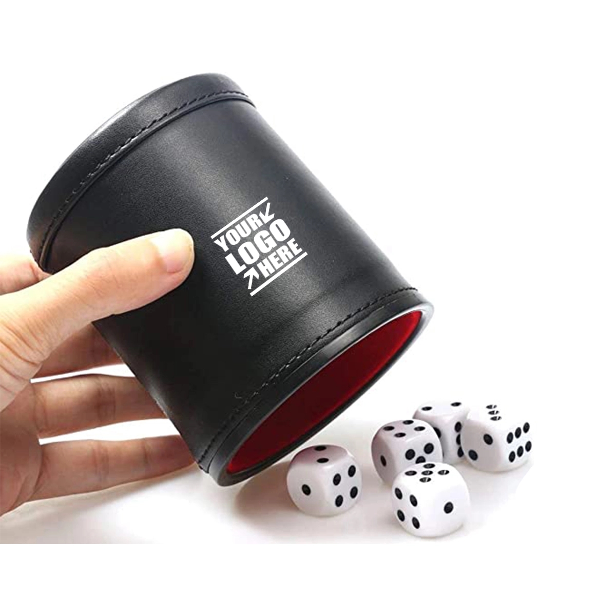 PU Leather Dice Cup With 5 Dices 2