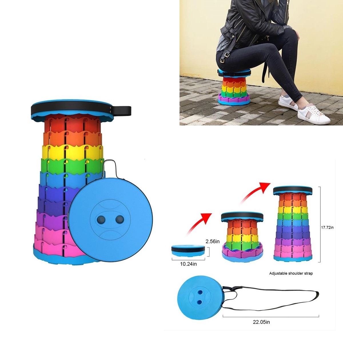 Portable Retractable Folding Stool 1
