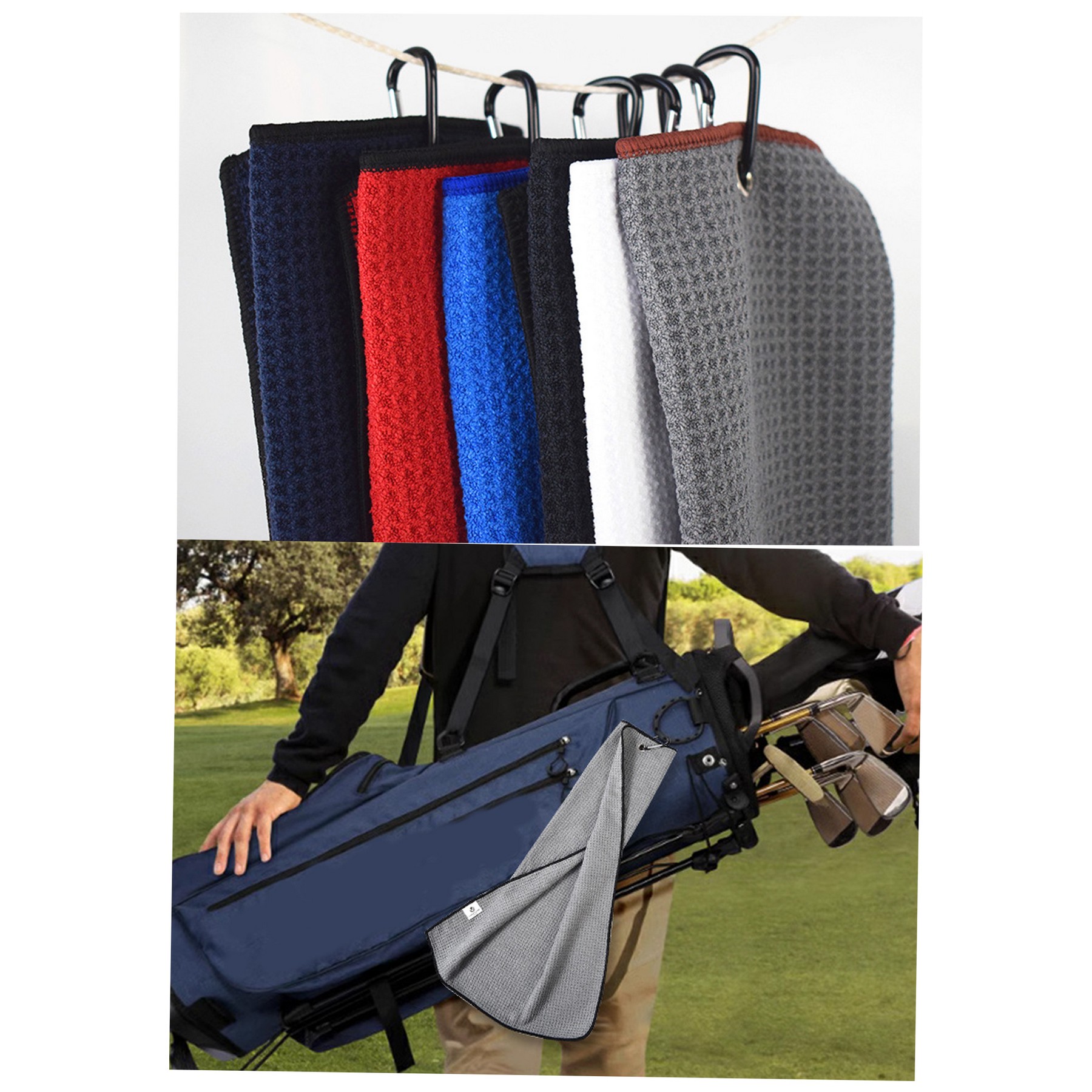 Microfiber Waffle Pattern Golf Towel 3