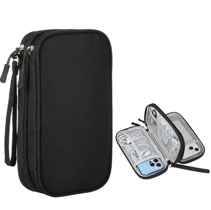 Custom Logo Tech Organizer Pouch Waterproof Travel Electronics Accessory Case 2