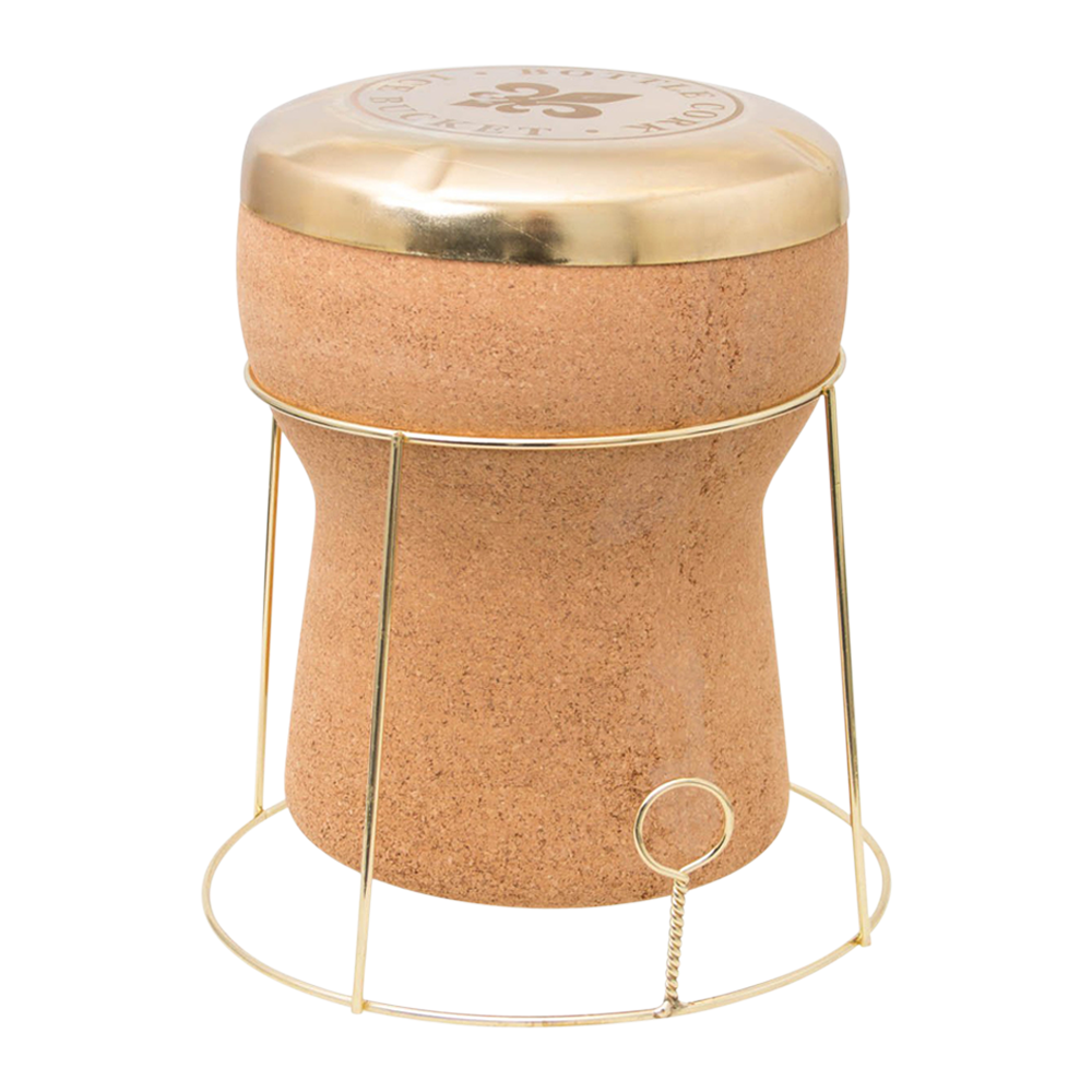 Champagne Cork Ice Bucket with Lid and Stand 2