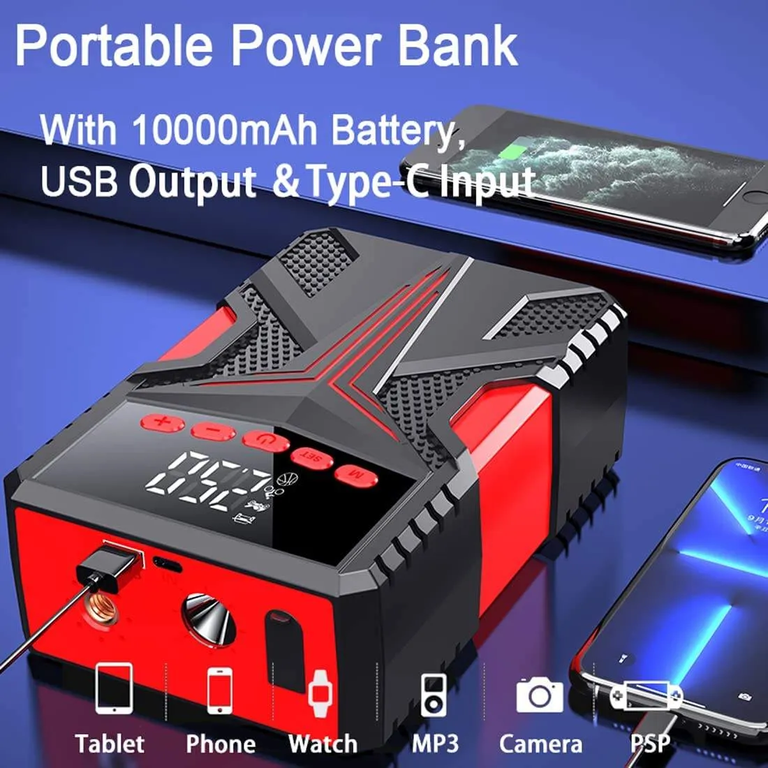 4 in 1 Multi-function Portable Car Emergency Jump Starter 6