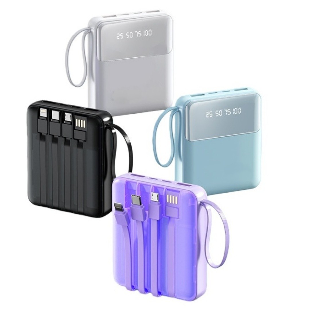 10000 Mah Power Bank W/ 4 Cables 5