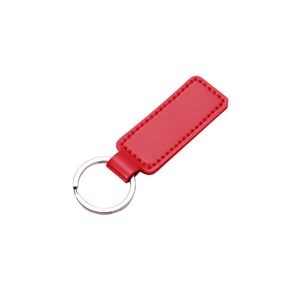 Sleek Rectangle PU Leather Simple Keychain 18