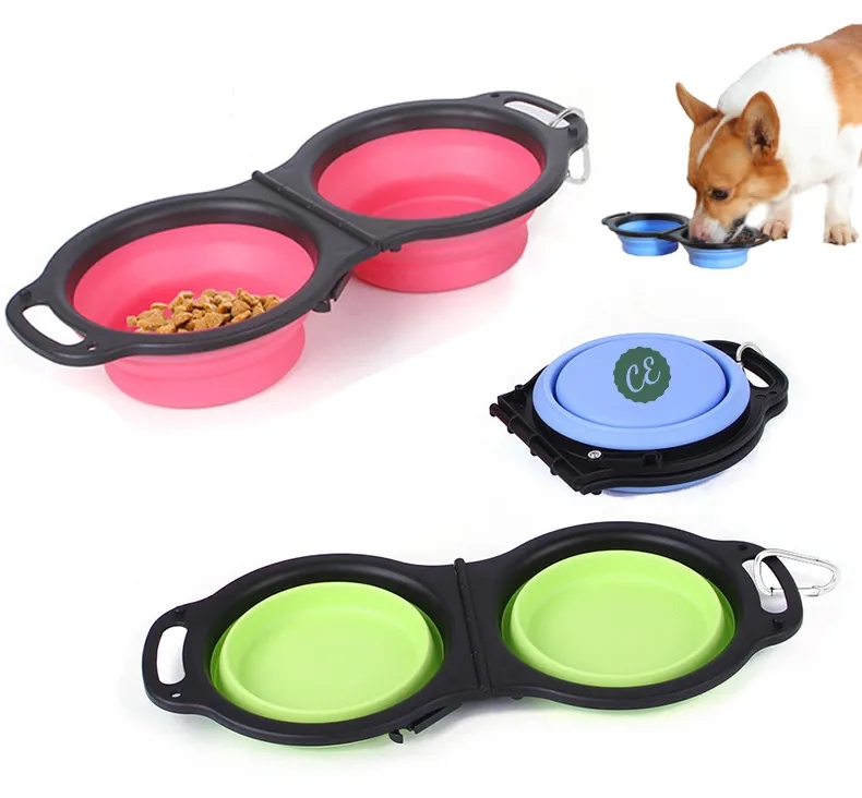 Portable Travel Pet Feeder Bowl 2 in 1 2