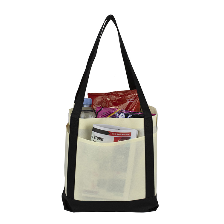 18"W x 12"H x 7" Gusset - "THE CRUISER" Faux Canvas 3-Pocket Value Tote 31