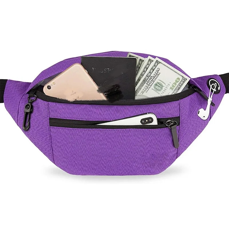 Custom 4-Zipper Pocket Travel Running Hands-Free Waist Pack 2