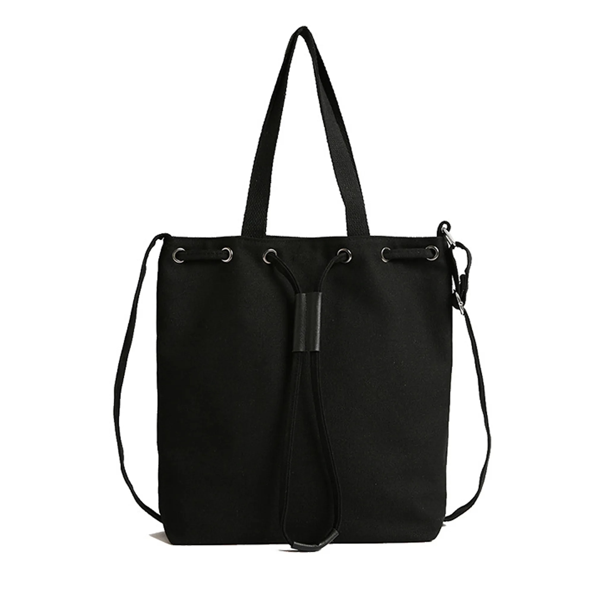 Simple Drawstring Canvas Tote Bag 3
