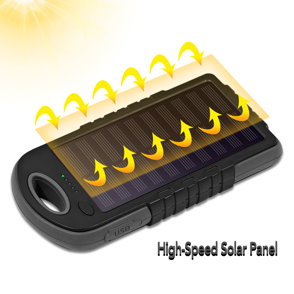 Eco Friendly 8000mAh Solar Power Bank UL Certified 8