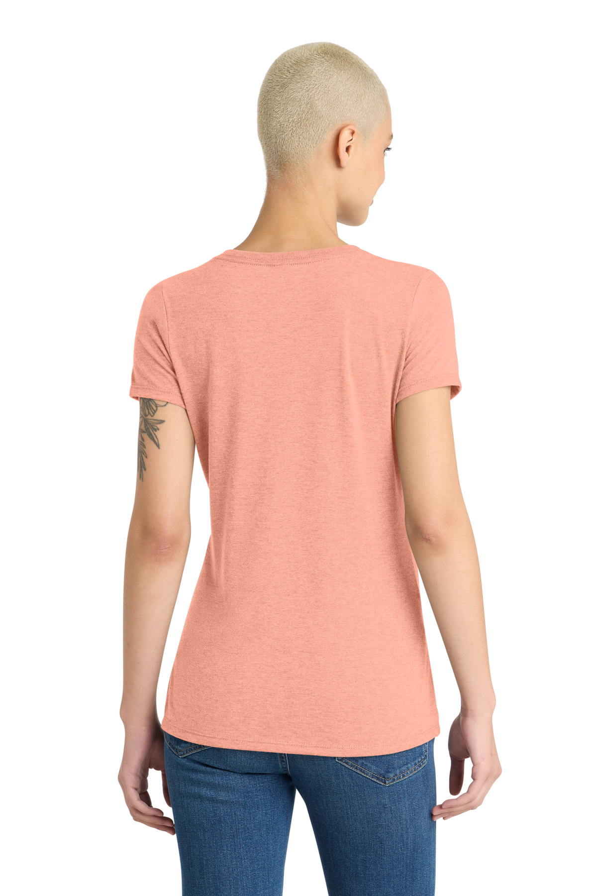 District Women's Perfect Tri V-Neck Tee. DM1350L 148