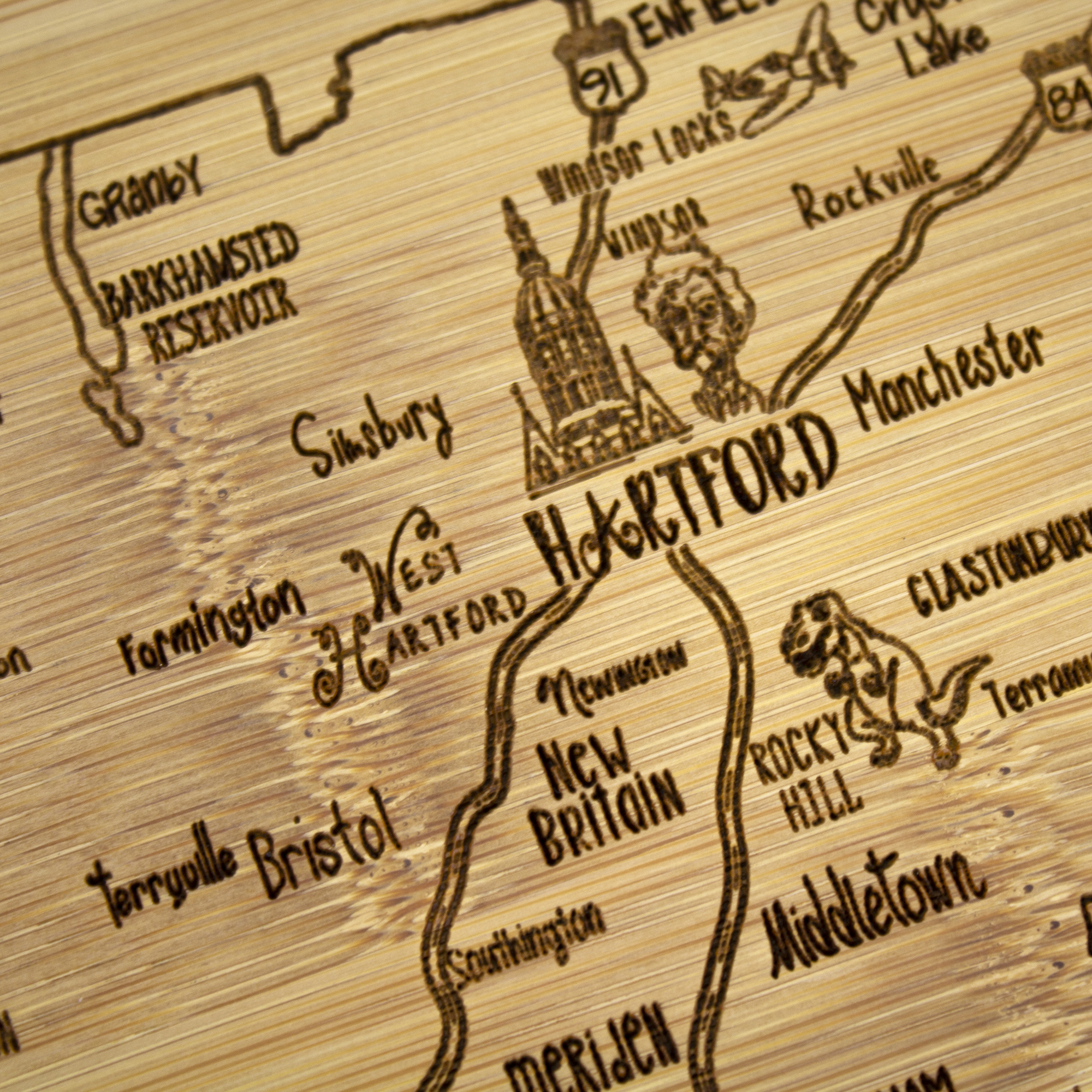 A Slice of Life Connecticut Serving & Cutting Board 5