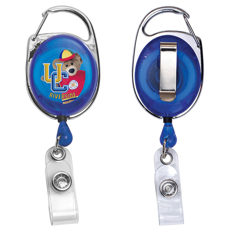"Oberlin PI" 30" Cord PhotoImage ® Full Color Imprint* Retractable Carabiner Style Badge Reel and Ba 10