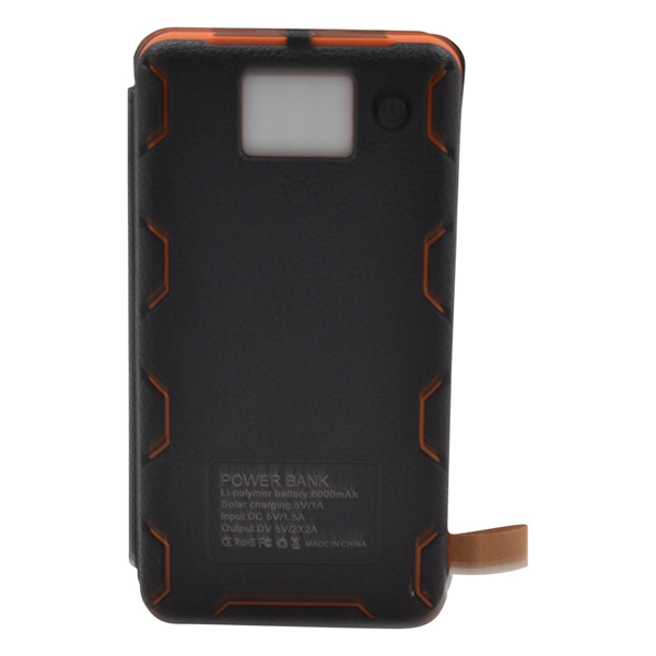 8000mAh 4 Solar Panel Power Bank W/Torch 18