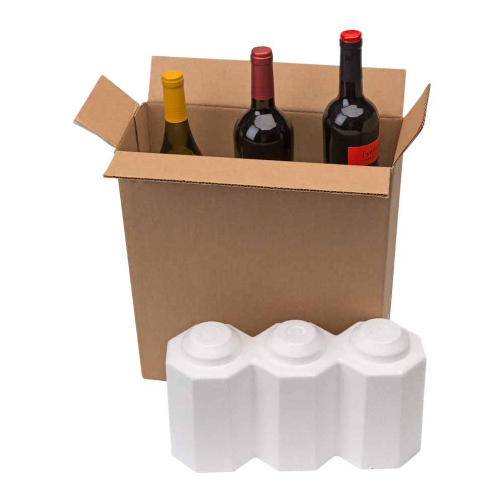 3-Bottle Styrofoam Wine Shipper 1