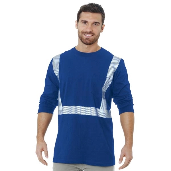 Hi-Vis 100% Cotton Pocket L/S Crew Tee 7