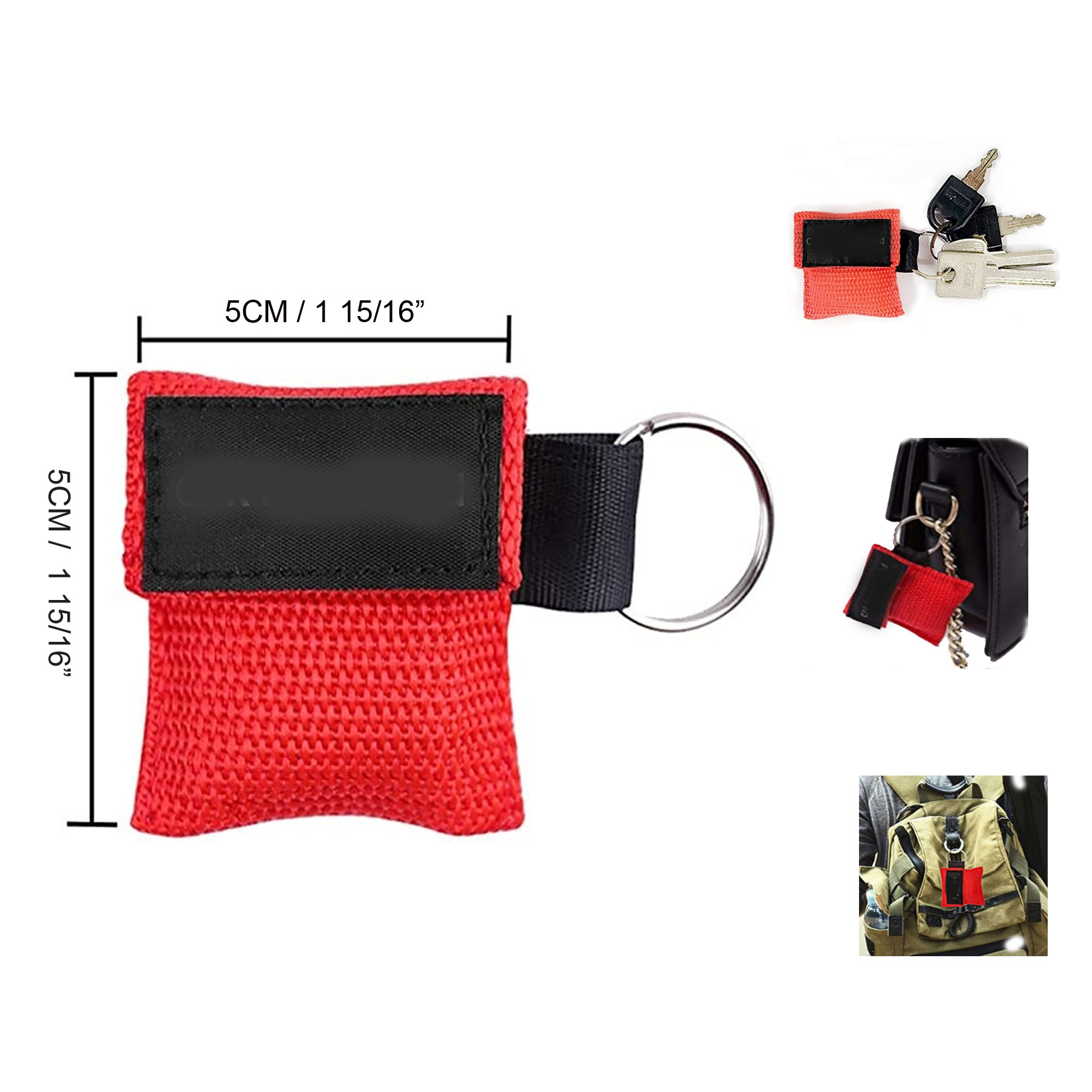 Portable Disposable PVC CPR Face Shield Emergency KitLife Keychain Ring 1