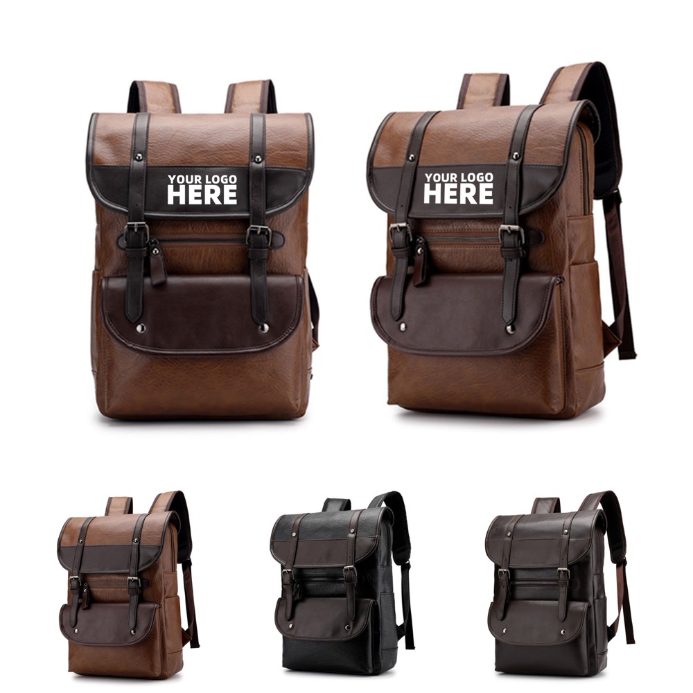 Waterproof PU Leather Backpack 1