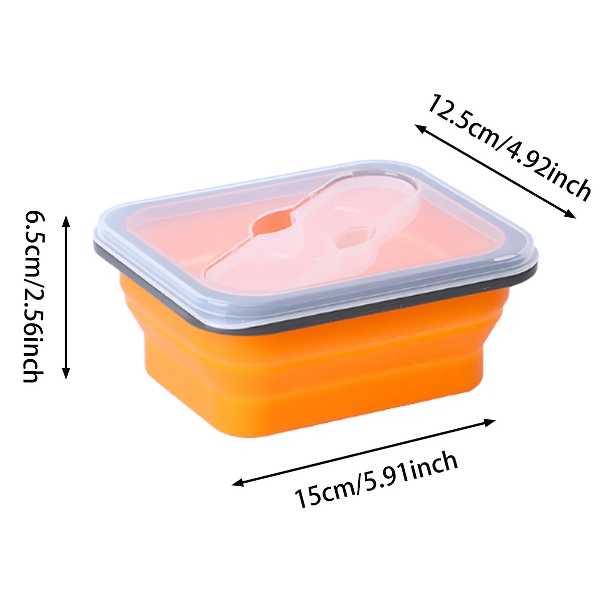 Foldable Silicone Lunch Box with Utensil Set 4