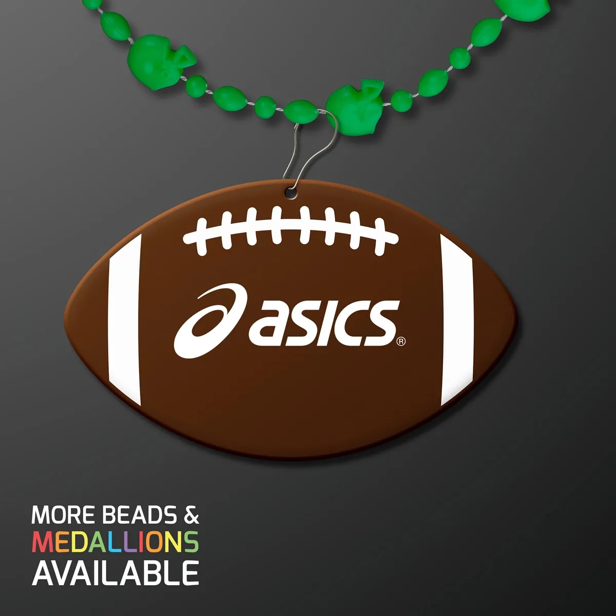 Sport Head Party Bead Necklaces with Football Medallions 5