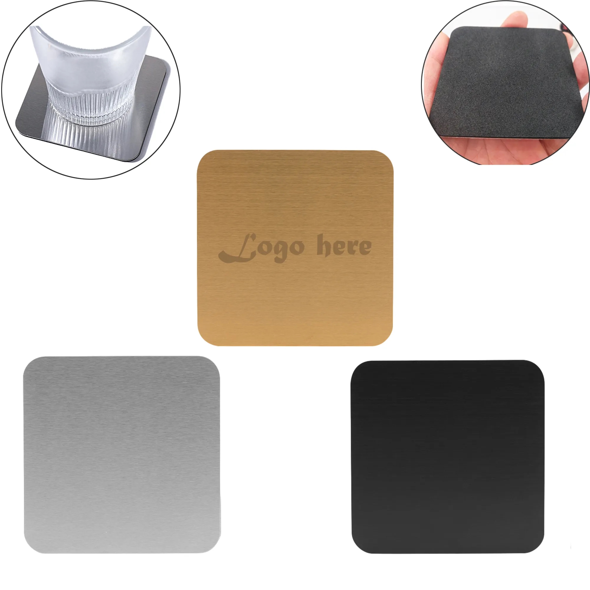 MOQ 100PCS Stainless Steel Coasters 4