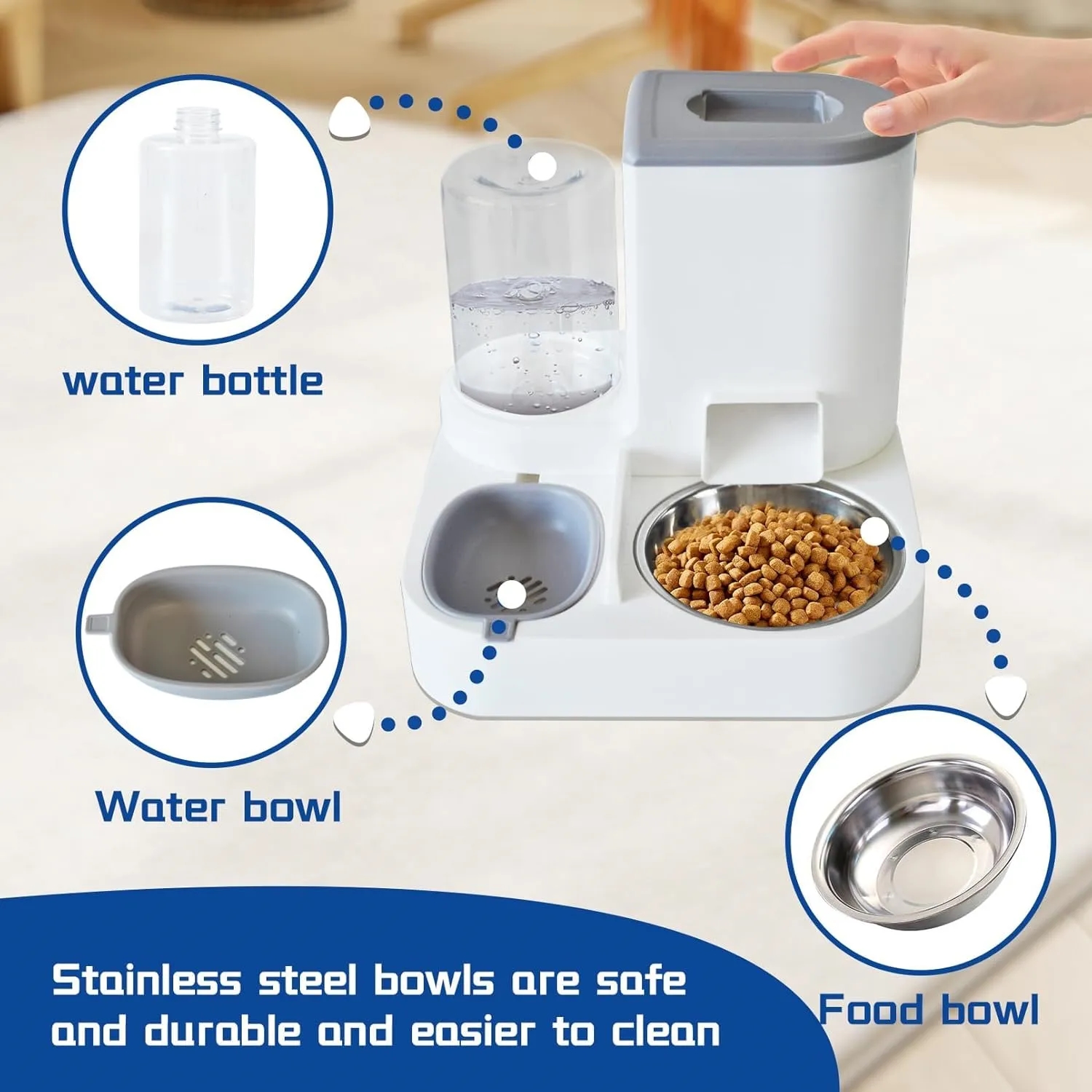 2 in 1Automatic Cat Food and Water Dispenser Set 7