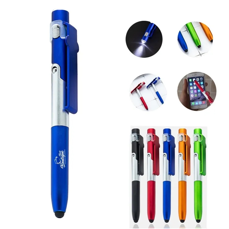 4 in 1 Ballpoint Pen with Tip Led Light Foldable Phone Stand 2