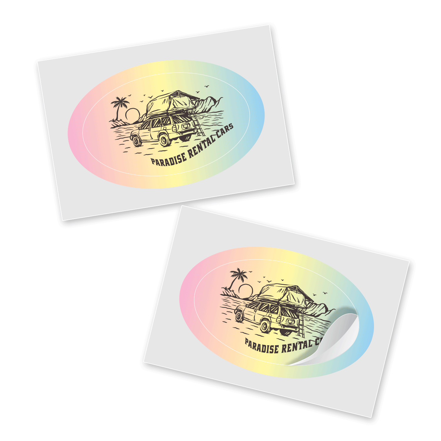 1.25" x 2" Oval Foil Sticker 1