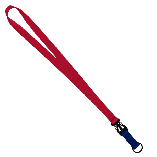 3/4" Multi color (Top and bottom) Nylon Lanyard with Plastic Slide Buckle R 123