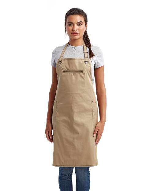 Barley Contrast Stitch Recycled Bib Apron - RP121 9