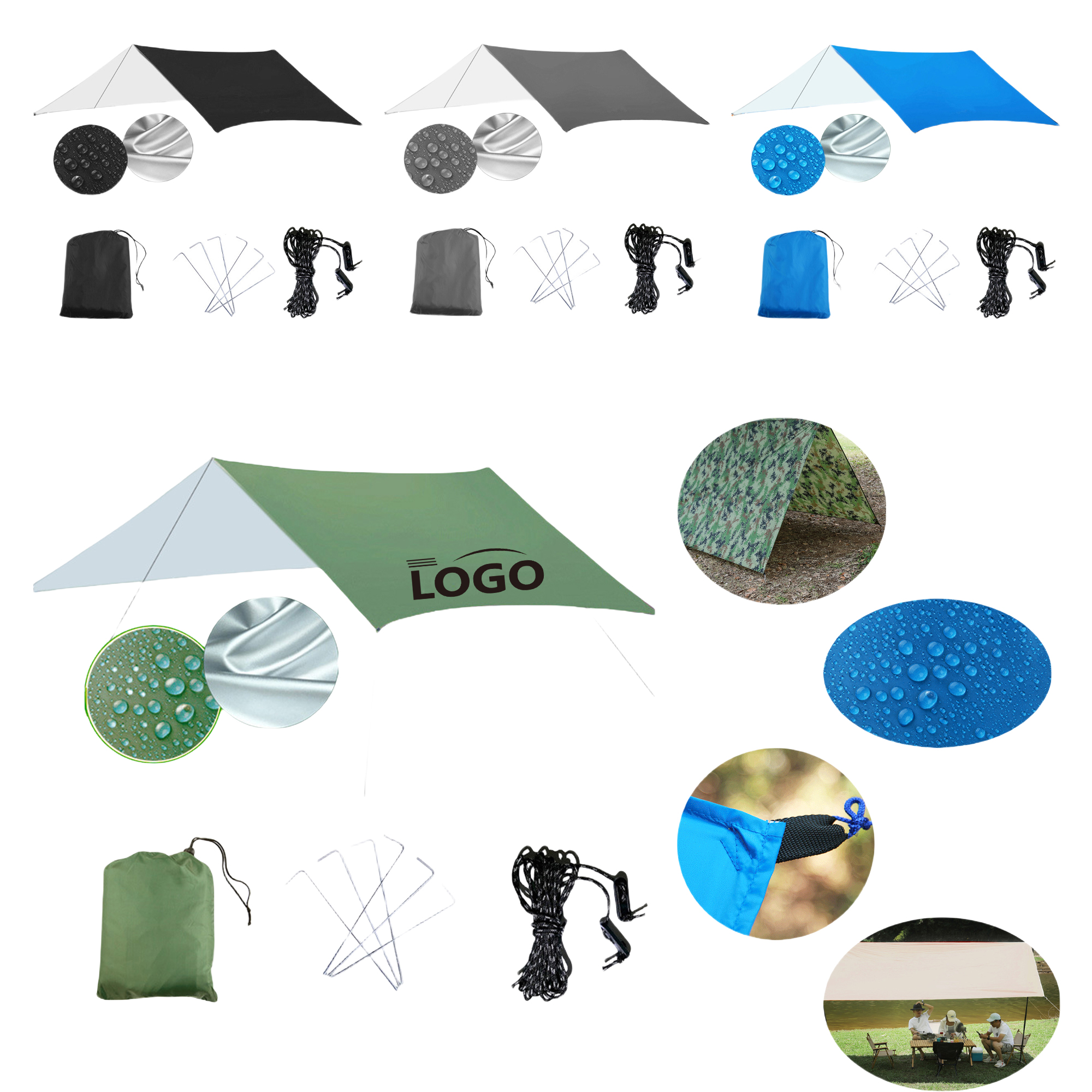 Durable Polyester Camping Tarp MOQ10 2
