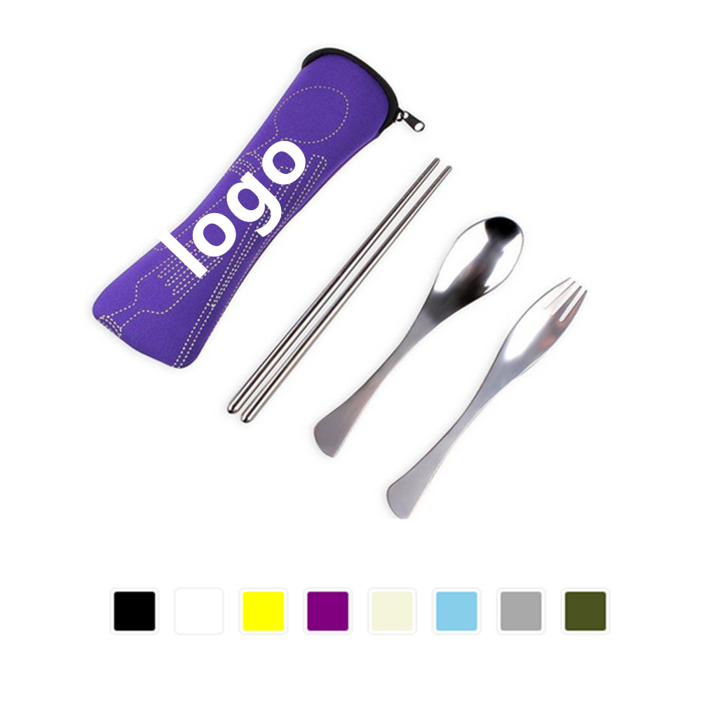 3 Pc Cutlery Set w/Neoprene Case 2