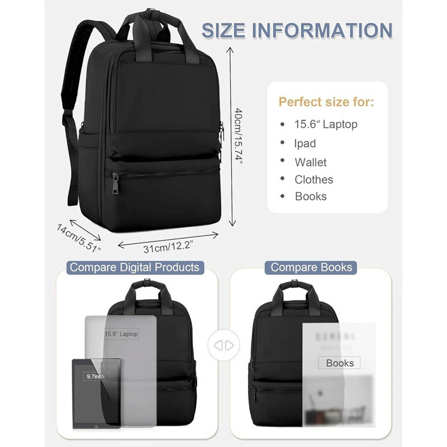 Waterproof Large Capacity Nylon Travel Backpack 24