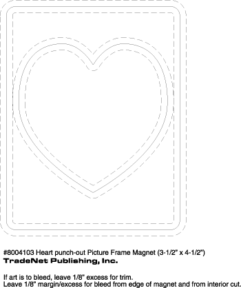 Awareness Magnet - Picture Frame Heart Punch (3.5x4.5) - 25 Mil. 3